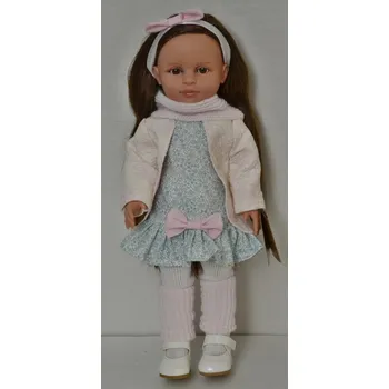 Panenka Realistická panenka Nina v šatech s růžovou mašlí od firmy Lamagik ze Španělska (španělská panenka - 42 cm)
