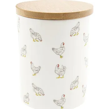 Dóza na potraviny Clayre & Eef Keramická dóza Little Chicken 10x13 cm