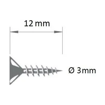 Obklad Upevňovací vrut nerez 3x12 mm TORX Upevňovací vrut nerez 3x12 mm TORX
