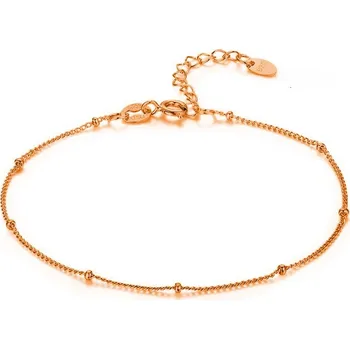 Náramek NUBIS® Zlacený stříbrný náramek na nohu s drobnými kuličkami - NB-6022-RD