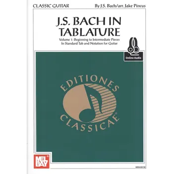 BACH IN TABLATURE + Audio Online / kytara + tabulatura