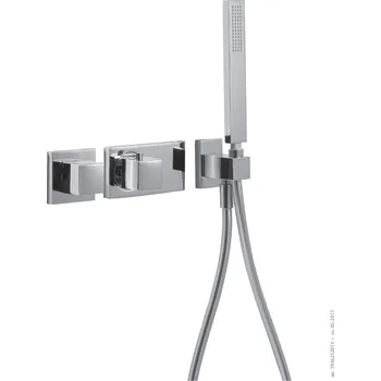 Tres Block System Termostatická podomítková baterie s uzávěrem a regulací průtoku (3‑cestná), včetně tělesa, 20725391