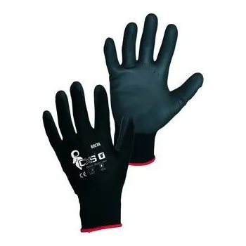 Pracovní rukavice Povrstvené rukavice BRITA BLACK, černé, vel. 08