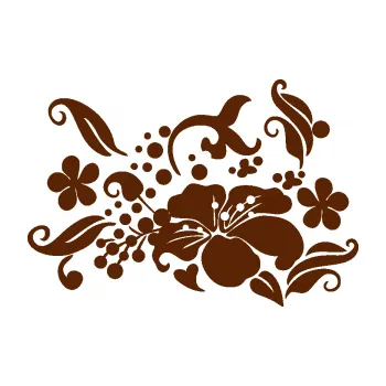 Samolepící dekorace SAMOLEPKA Květina dekor 024 levá (15 - hnědá) NA AUTO, NÁLEPKA, FÓLIE, POLEP, TUNING, VLASTNÍ TEXT, TISK, AUTOSAMOLEPKY.cz, POLEPY, OBRÁZEK, LOGO, SAMOLEPKY