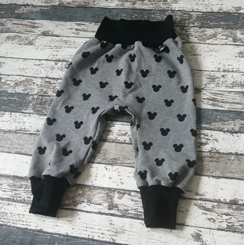 Yháček Rostoucí tepláčky Yháček, myšák hlavy na tmavě šedém melíru Velikost: 98