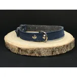 Palkar obojek z velurové kůže pro psy 40 cm x 18 mm modrá (Palkar obojek z velurové kůže pro psy 40 cm x 18 mm modrá)