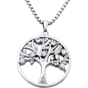 Řetízek biju Řetízek z chirurgické oceli s přívěskem, strom se zirkony 3001230