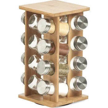 Rotační stojan na koření + 16 kontejnerů, 30 cm, bambus, ZELLER