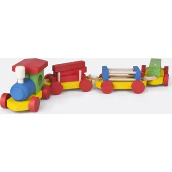 Vláček a vláčkodráha Dřevěný nákladní vlak barevný