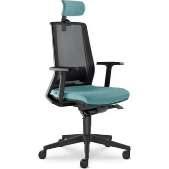 Židle kancelářská Look 270-AT, hlavová opěrka, modrá