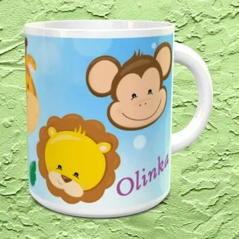 Hrnek se jménem Zvířátka ze ZOO - Žlutá / Keramický 0,29 l