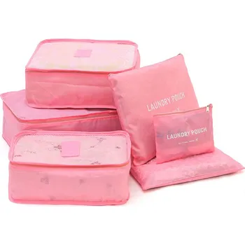 Příslušenství k zavazadlu TIP! Set cestovních organizérů do kufru - 5ks Barva: Růžová