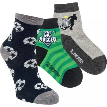 Dětské chlapecké bavlněné vzorované ponožky RS 27-30 mix barev