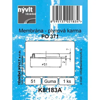 SADA - membrána plynové karmy MORA PO371 - K8/183A