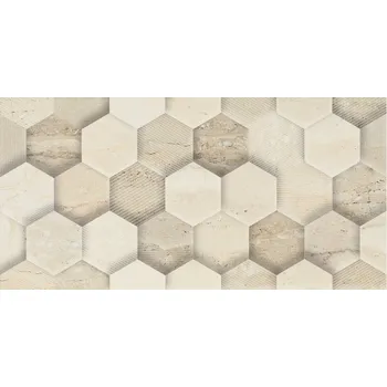 Obklad Sunlight stone beige dekor geometryk - obkládačka 30x60 béžová lesklá 154910
