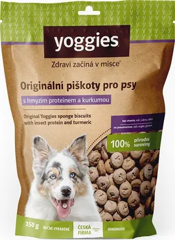 Pamlsek pro psa Yoggies Originální piškoty hmyzí protein/kurkuma 150 g