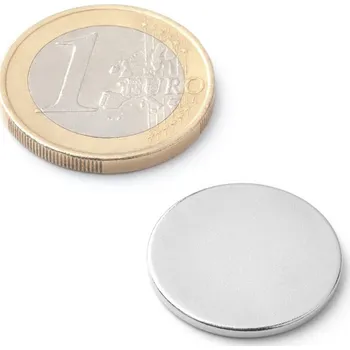 Dekorativní magnet SOLLAU Neodymový magnet válec D&nbsp;20x1.5 mm, Neodym, N38, poniklovaný