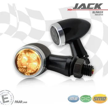 Osvětlení pro motocykl Blinkr na motorku JACK černo-stříbrný, pár