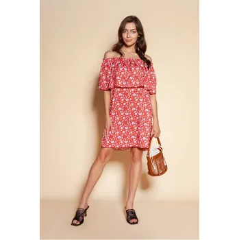 Dámské šaty Krátké španělské šaty SUK201 se vzory Barva: Červená, Velikost: ONE SIZE