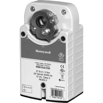 Ventil Klapkový pohon Honeywell Smart s vratnou pružinou S05230-2POS-SW1, 5Nm, 230 VAC, koncové spínače