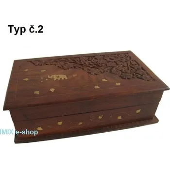 Šperkovnice Dřevěná vyřezávaná šperkovnice, truhlička velká - Typ č.02
