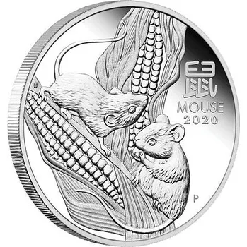Lunární série III. - stříbrná mince Year of the Mouse (Rok krysy) 1/2 Oz 2020 PROOF