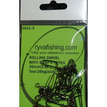 Forma na odlévání RYVAFISHING-OBRATLÍK PEVNOSTNÍ S KARABINOU VEL.5-10KS