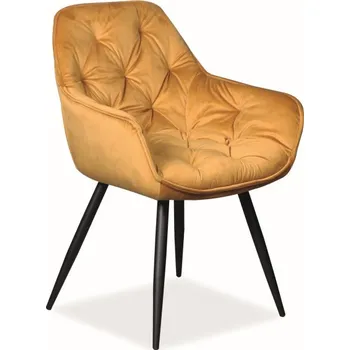 Křeslo Křeslo jídelní žluté CHERRY VELVET