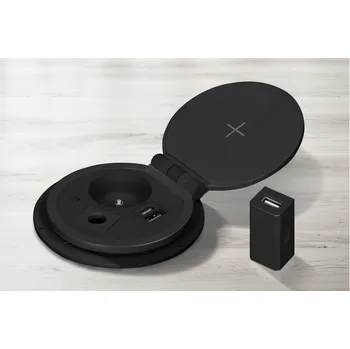 Elektrická zásuvka Modul USB DATA černý pro vestavnou zásuvkou lištu KZAS 00035 (indukční bezdrátová nabíječka)