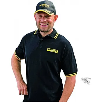 Pánské tričko Sportex polokošile černá s logem Charlie Poslední kus velikost XXL