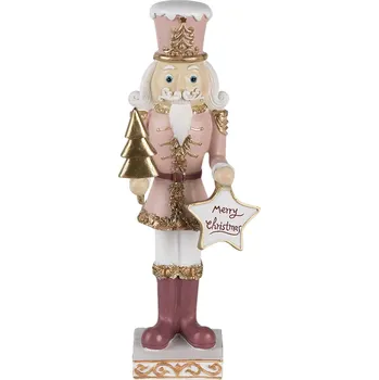 Vánoční dekorace Dekorativní soška Louskáčka s cedulkou Merry Christmas - 9*7*22 cm