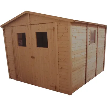 Zahradní domek Zahradní domek 3,3x3,9m (16mm) s okny SEVILLA II (Levný zahradní domek dřevěný SEVILLA II (16mm) s okny, rozměr 3,3 x 3,9m, v.2,3m)