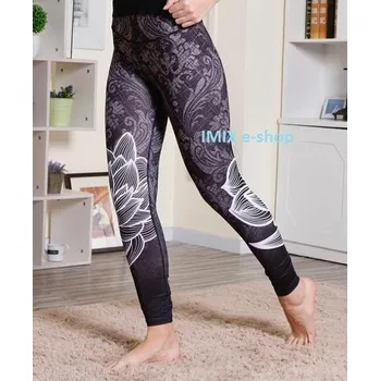 Dámské legíny Dámské legíny tvarující se širokým pasem - Leknín Mandala - XL