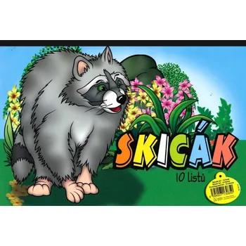 Výtvarný papír Skicák 410 bílé listy A4 10 listů (Tvrdý papír na kreslení a malování tužkami, pastely nebo tužkou. Skicák A4, 10 bílých listů, plošná hmotnost 180g/m2. Lepený blok, barevný přebal (různé motivy). Katalogové číslo: 5902.)