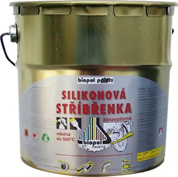 barva na kov Biopol Paints Silikonová stříbřenka žáruvzdorná do 500 °C 8 kg