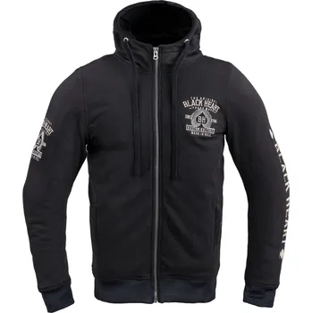 Moto oblečení W-TEC Black Heart Pánská mikina Kustom Kulture Hoodie s aramidem černá - M