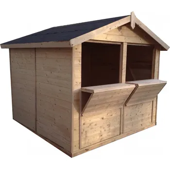 Zahradní stan Prodejní stánek 2,7x2,7m, (16mm), dvě výdejní okna (Dřevěný prodejní stánek 2,7x2,7m, (16mm))