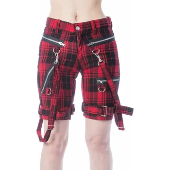 Dámské kraťasy kraťasy dámské CHEMICAL BLACK - RENITA - RED TARTAN - 36