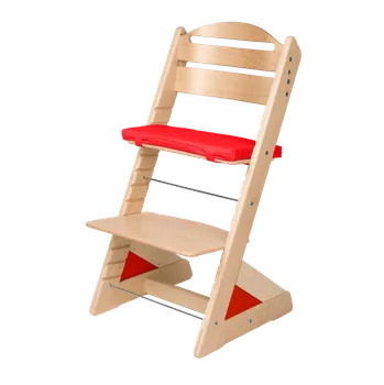 Jídelní židlička Jitro Dětská rostoucí židle Plus Buk Červený klín + červená