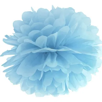 Svatební dekorace Pom Pom, 35cm, světle nebesky modrá