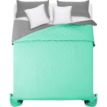 Přehoz na lůžko Šedě zelený přehoz na manželskou postel 200 x 220 cm