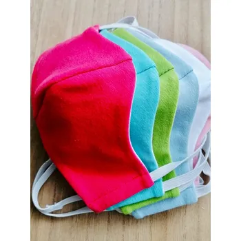 Dětská strečová rouška z bavlny pro školkaře, Barva 1 tmavě růžová