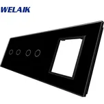 WELAIK trojnásobný skleněný panel 2+2+zás - černý