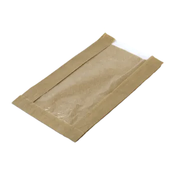 Sáček na potraviny EcoPack Papírový sáček 16+6x28 cm hnědý s okénkem krt/1000 ks