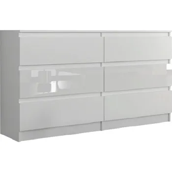 Dětská skříň Dětská komoda bílá lesklá 77x30x120 cm