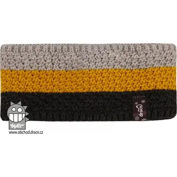 Čepice Pletená čelenka Dráče - Rigi 06, šedá, hořčicová, černá Barva: Mix barev, Velikost: 56-58