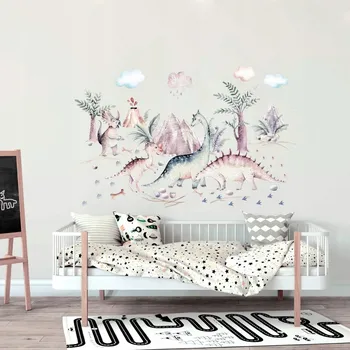 Samolepící dekorace Ozdobná nálepka na zeď s motivem Dinosaury