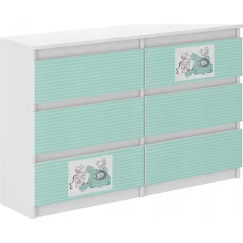 Dětská skříň Komoda pro děti s myškami 77x30x140 cm