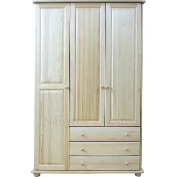 Šatní skříň Třídveřová šatní skříň ROSITA z masivní borovice Barevné provedení: Dub