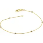 Dámský zlatý náramek ankr s kuličkami 18 cm ZLNA1148F + Dárek zdarma
